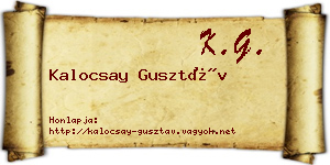 Kalocsay Gusztáv névjegykártya