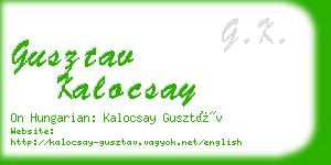 gusztav kalocsay business card